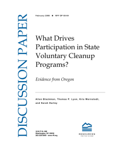 What Drives Participation in State Voluntary Cleanup
