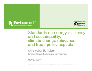 S ff Standards on energy efficiency and sustainability,