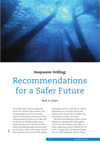 Recommendations for a Safer Future Deepwater Drilling: Mark A. cohen