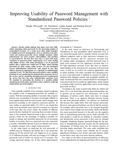 Improving Usability of Password Management with Standardized Password Policies Bander AlFayyadh