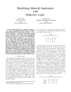 Redefining Material Implication with Subjective Logic Audun Jøsang