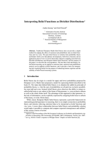 Interpreting Belief Functions as Dirichlet Distributions ⋆ Audun Jøsang and Zied Elouedi