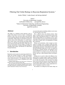 Filtering Out Unfair Ratings in Bayesian Reputation Systems