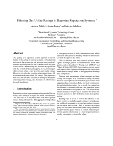 Filtering Out Unfair Ratings in Bayesian Reputation Systems