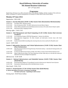 Royal Holloway, University of London ISG Alumni Reunion Conference Programme 25