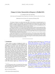 Changes in Cyclone Characteristics in Response to Modified SSTs C