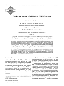 Float-Derived Isopycnal Diffusivities in the DIMES Experiment 764 J. H. L C