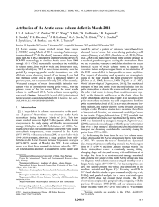 Attribution of the Arctic ozone column deficit in March 2011