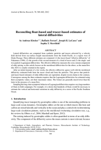 Reconciling float-based and tracer-based estimates of lateral diffusivities by Andreas Klocker