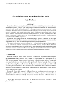 On turbulence and normal modes in a basin ABSTRACT