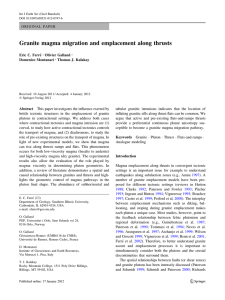 Granite magma migration and emplacement along thrusts