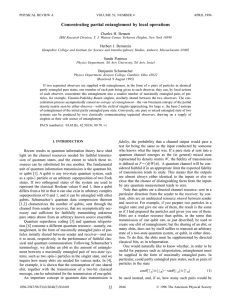 Concentrating partial entanglement by local operations Charles H. Bennett Herbert J. Bernstein