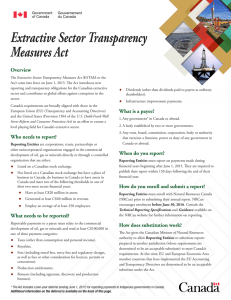 Extractive Sector Transparency Measures Act Overview