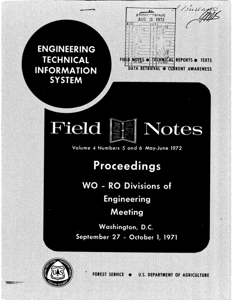 Notes Field Proceedings INFORMATION