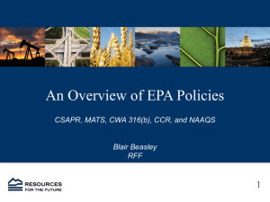 An Overview of EPA Policies  Blair Beasley