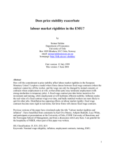Does price stability exacerbate labour market rigidities in the EMU?