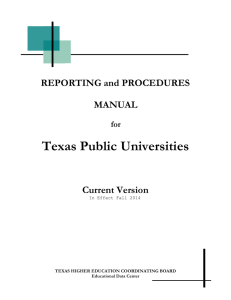 Texas Public Universities REPORTING