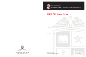 Multidisciplinary Research in Transportation CRCP ME Design Guide
