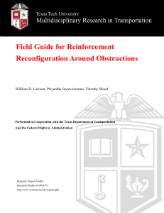 Field Guide for Reinforcement Reconfiguration Around Obstructions Multidisciplinary Research in Transportation