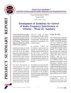 T REPOR Y Development of Guidelines for Control