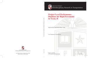 Multidisciplinary Research in Transportation Project Level Performance Database for Rigid Pavements