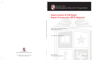 Multidisciplinary Research in Transportation Improvements of Full Depth