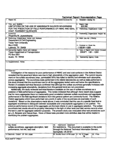 Technical  Report  Documentation  Page