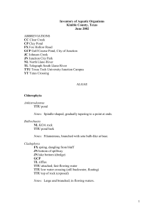 ABBREVIATIONS ALGAE Inventory of Aquatic Organisms