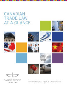 CanadIan trade law at a GlanCe InternatIonal trade law Group