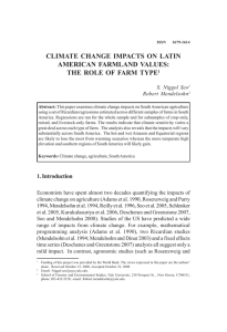 CLIMATE CHANGE IMPACTS ON LATIN AMERICAN FARMLAND VALUES: S. Niggol Seo