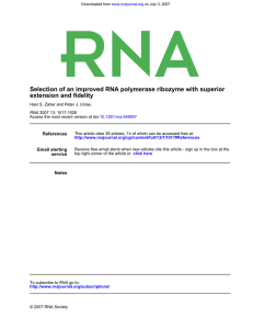 Selection of an improved RNA polymerase ribozyme with superior References