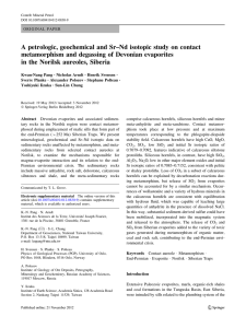 A petrologic, geochemical and Sr–Nd isotopic study on contact