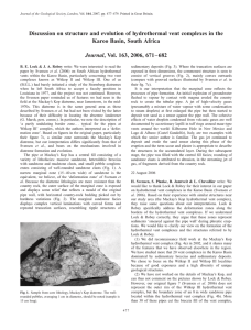Discussion on structure and evolution of hydrothermal vent complexes in... Karoo Basin, South Africa Journal, Vol. 163, 2006, 671–682