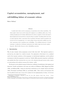 Capital accumulation, unemployment, and self-ful…lling failure of economic reform Halvor Mehlum