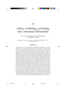 13 Effects of Melting on Faulting and Continental Deformation C