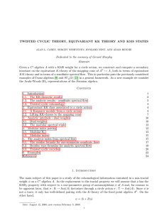 TWISTED CYCLIC THEORY, EQUIVARIANT KK THEORY AND KMS STATES Abstract