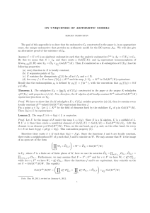 ON UNIQUENESS OF ARITHMETIC MODELS