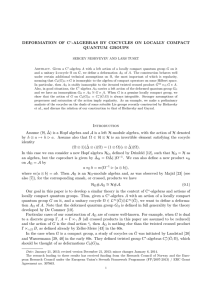 DEFORMATION OF C -ALGEBRAS BY COCYCLES ON LOCALLY COMPACT QUANTUM GROUPS