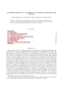 ON DEFORMATIONS OF C -ALGEBRAS BY ACTIONS OF K ¨ AHLERIAN LIE GROUPS