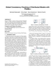 Global Consistency Checking of Distributed Models with TReMer+ ABSTRACT