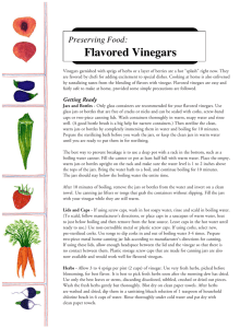 Flavored Vinegars Preserving Food: