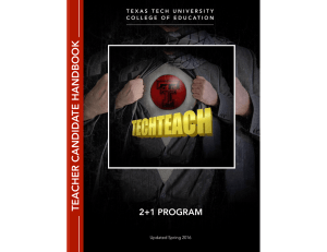 TE HANDBOOK TEACHER CANDIDA 2+1 PROGRAM