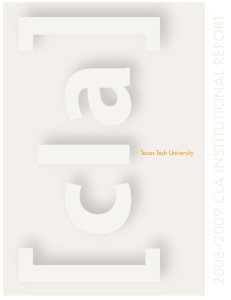 T 2008–2009 CLA INSTITUTIONAL REPOR Texas Tech University