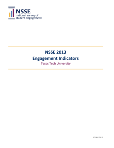 NSSE 2013 Engagement Indicators Texas Tech University