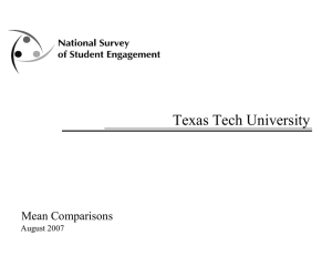Texas Tech University Mean Comparisons August 2007