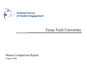 Texas Tech University Means Comparison Report August 2005