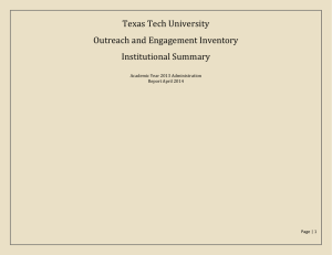 Texas Tech University Outreach and Engagement Inventory Institutional Summary