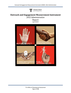 Outreach and Engagement Measurement Instrument 2012 Administration Report April 2013