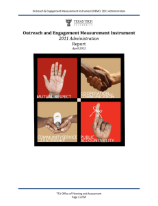 Outreach and Engagement Measurement Instrument 2011 Administration Report April 2012