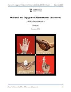 Outreach and Engagement Measurement Instrument 2009 Administration Report December 2010